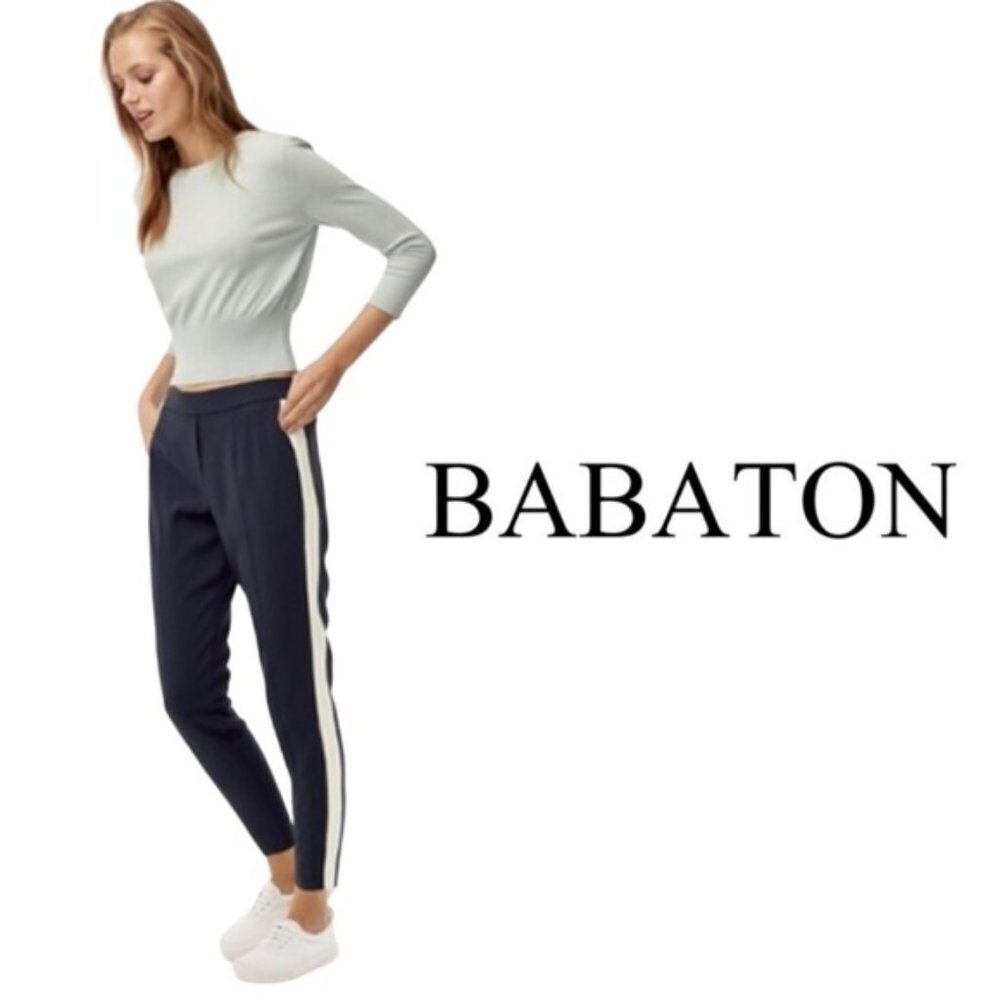 BABATON Conan Pant Terado Cropped Dress Pant with Side Stripe Trousers - Size 00